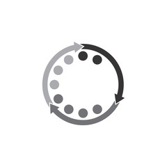 Circle with Recycle arrow logo design vector