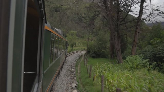 Train in Peru heading to Machu Picchu. Experiences during travel in Peru.