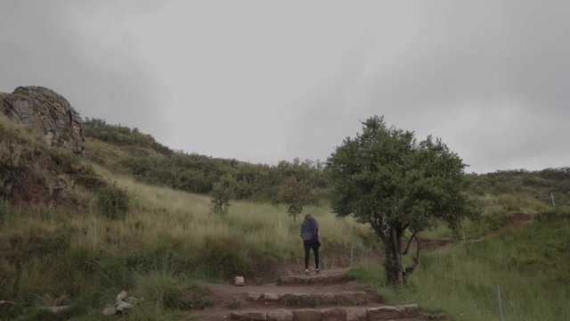 Hiking in Alpaca pancho nearby cusco. Experiences during travel in Peru.