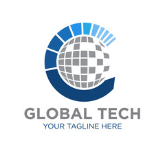 global technology logo designs icon