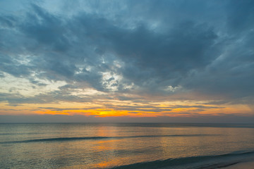 Siluette sunset at the beach