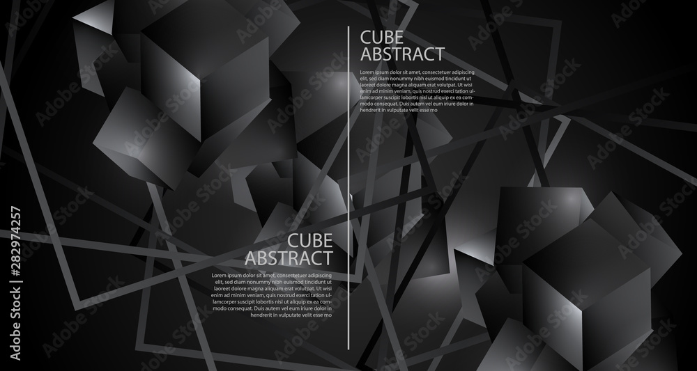 Aufkleber high tech structure of 3d polygonal geometric crystal cube metallic background template