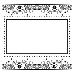 Silhouette of flower frame, design element of card. Vector