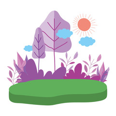 Abstract and season trees design vector illustration