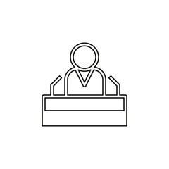 president speech icon public speaker character