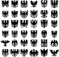 Heraldic eagles silhouettes