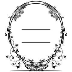 Decor style vintage, beautiful wreath frame, ornate of greeting card. Vector