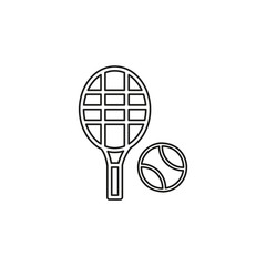 vector tennis racket with tennis ball, sport icon