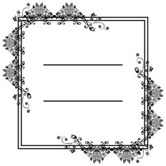 Template of flower frame, for design pattern of card. Vector