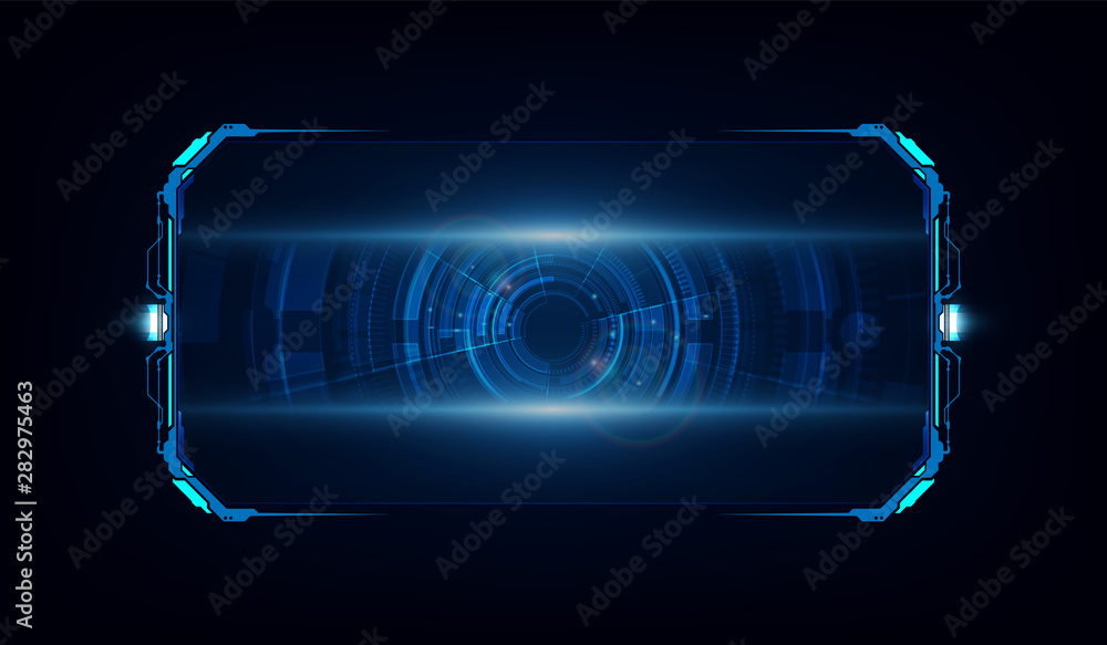 Poster abstract hud ui gui future futuristic screen system virtual design. vector illustration eps10