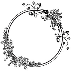 Vintage design element of card, ornament beautiful wreath frame, isolated on a white backdrop. Vector