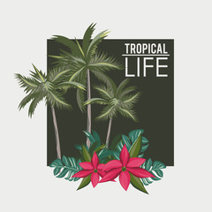 Tropical life and beach summer card