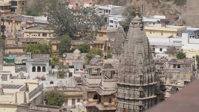 Top of Rameshwar Temple as seen from Amber/Amer Fort outside of Jaipur, India