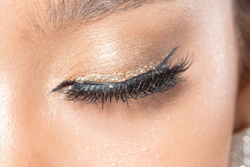 Body Part Eye with Eyelash close up Fashion makeup
