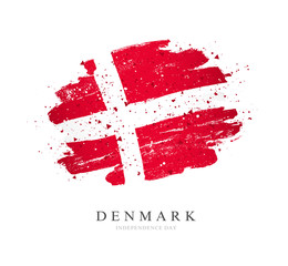 Flag of Denmark. Vector illustration on a white background.