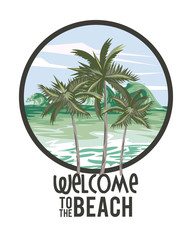 Obraz premium Welcome to the beach summer card