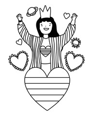 Woman supporting lgtbi march design vector illustration