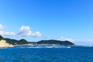 Fototapeta na wymiar (神奈川県ｰ風景)海浜公園から望む森戸海岸方面の風景４