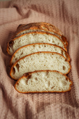 French bread. HOMEMADE BREAD ON WHEAT SOURDOUGH