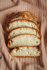 French bread. HOMEMADE BREAD ON WHEAT SOURDOUGH