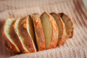 French bread. HOMEMADE BREAD ON WHEAT SOURDOUGH