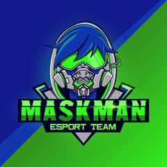 Maskman Esport Team Gaming Logo Vector Design