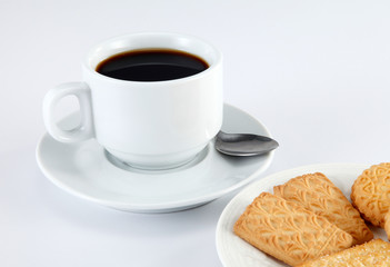 cup of coffee and cookies