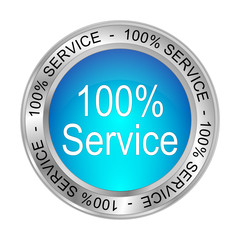 100% Service button - 3D illustration