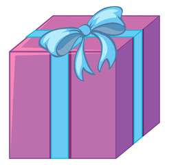 Purple and blue gift isolated