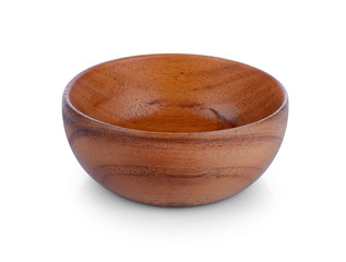 wood bowl on white background