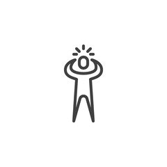 Human headache line icon. linear style sign for mobile concept and web design. Headache outline vector icon. migraine symbol, logo illustration. Vector graphics