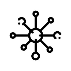 Microscopic Bacterium Germ Vector Thin Line Icon Sign. Unhealthy Virus Allergen Bacterium Linear Pictogram. Microbe Type Infection Biology Microorganism Contour Monochrome Illustration