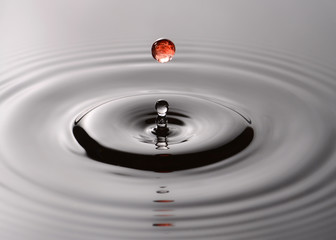 Cherry juice drop splash in water