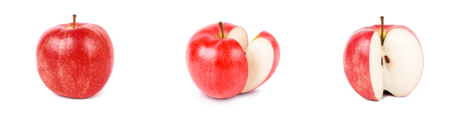 Two red apples. Isolated on white background.