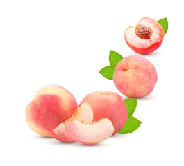 Fresh peach on white background