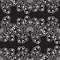 Abstract floral pattern of white contours