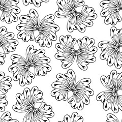 Abstract flowers on a white background