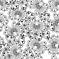 Abstract white flowers on a white background