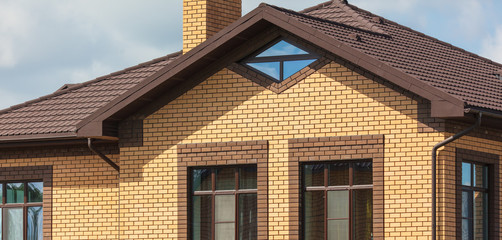 Roof in a new brick cottage