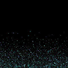 Blue, cyan, turquoise glitter stars, confetti.