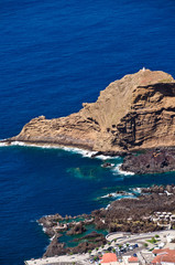 Einmalige Aussicht auf die Lavastrukturen von Porto Moniz, Madeira, Portugal, Europa