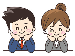 頬杖をつくビジネスマン