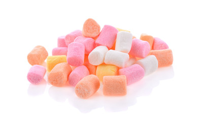 marshmallows sweet on white background.