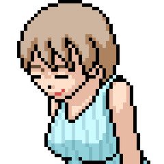 Fototapeta premium vector pixel art anime girl