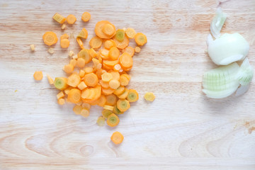 step by step cooking soup. Cooking on cutting Board