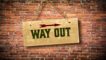 Street Sign WAY OUT