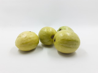 Organic Guava Fruit in White Isolated Background