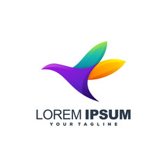 awesome gradient bird logo design