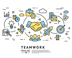Team work, start up, business vector background