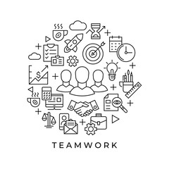 Team work, start up, business vector background